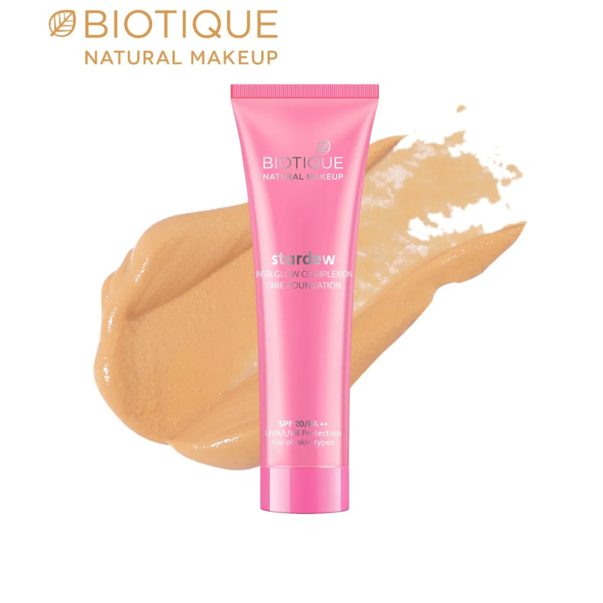 Biotique Natural Makeup Stardew Insta Glow Foundation, Biscuit, 30ml