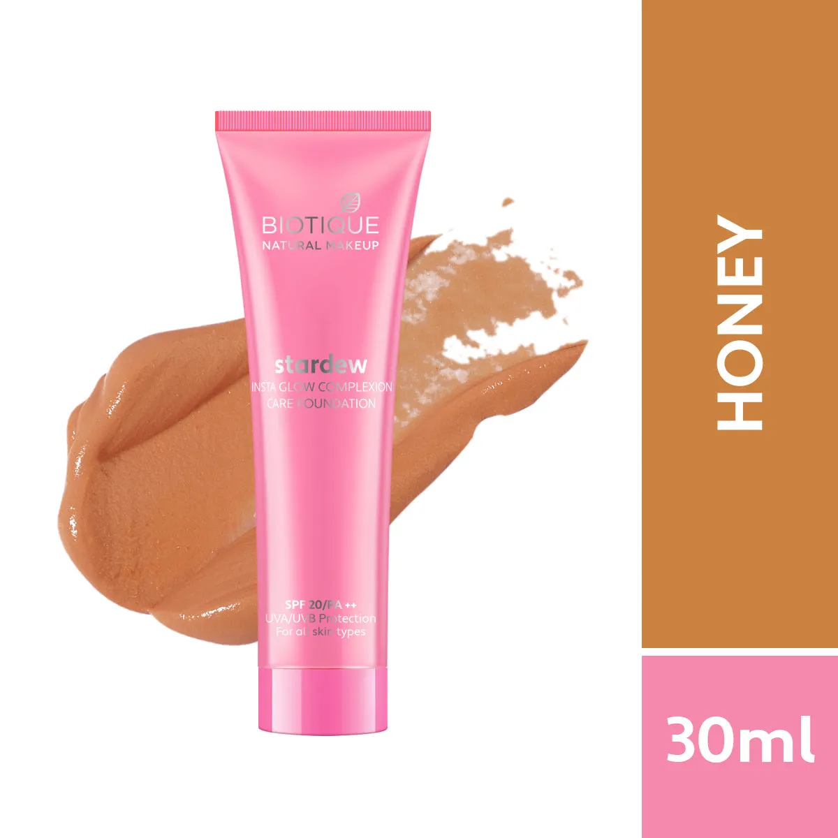 Biotique Natural Makeup Stardew Insta Glow Foundation, Biscuit, 30ml