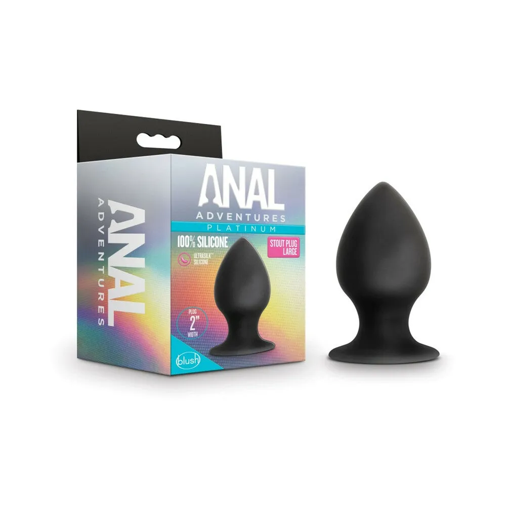 Blush Anal Adventures Platinum Silicone Anal Stout Plug - Large Black