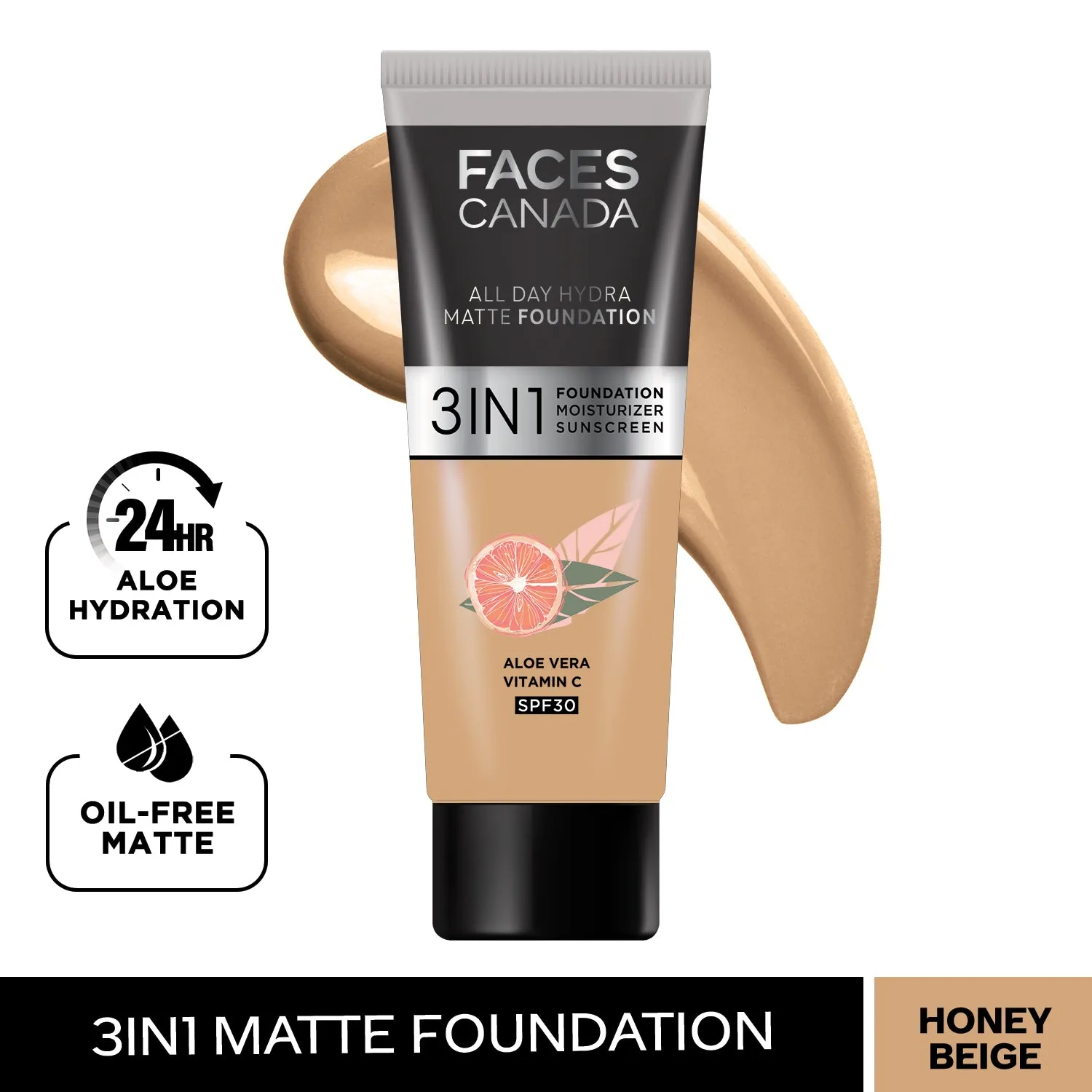 FACES CANADA All Day Hydra Matte Foundation Honey Beige 031 15ml