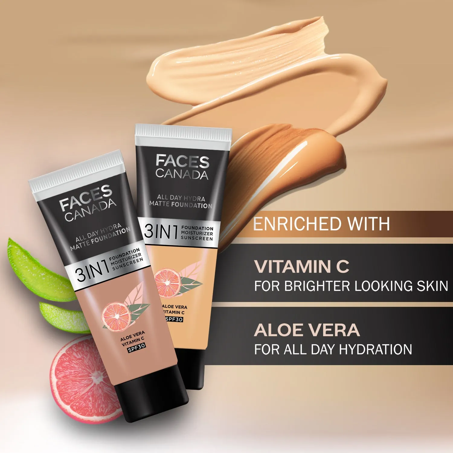 FACES CANADA All Day Hydra Matte Foundation Honey Beige 031 15ml