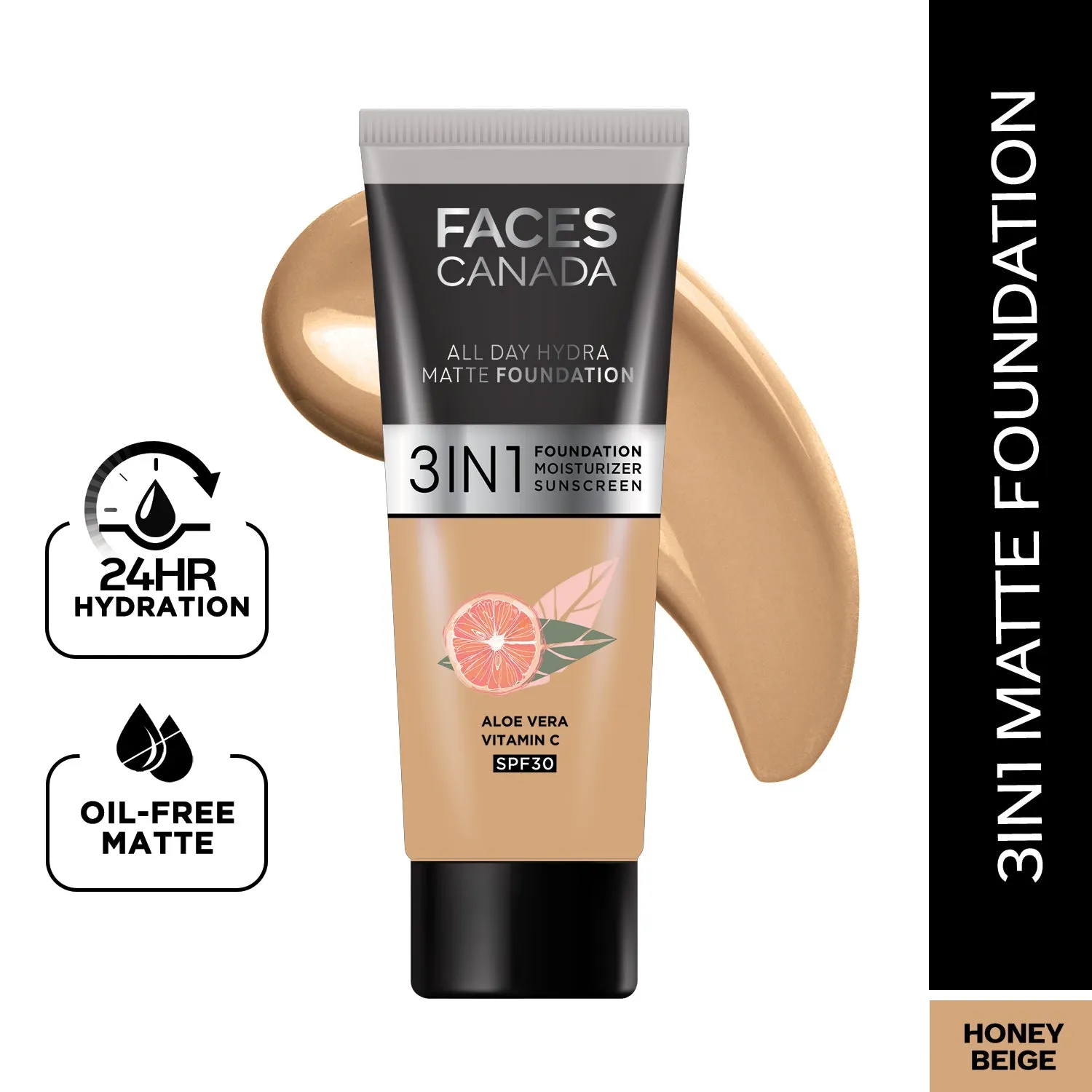 FACES CANADA All Day Hydra Matte Foundation Honey Beige 031 15ml