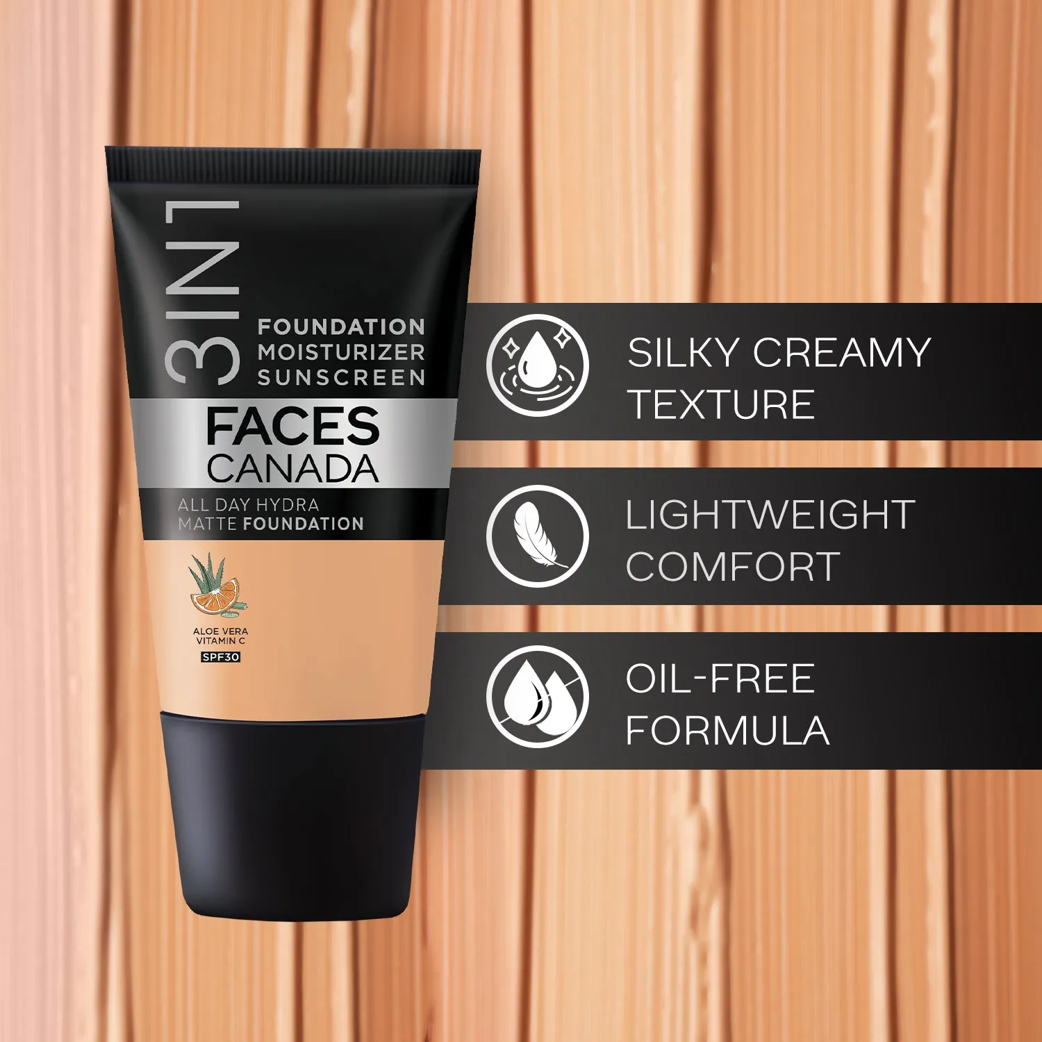 FC All Day Hydra Matte Foundation Warm Natural 021 18ml