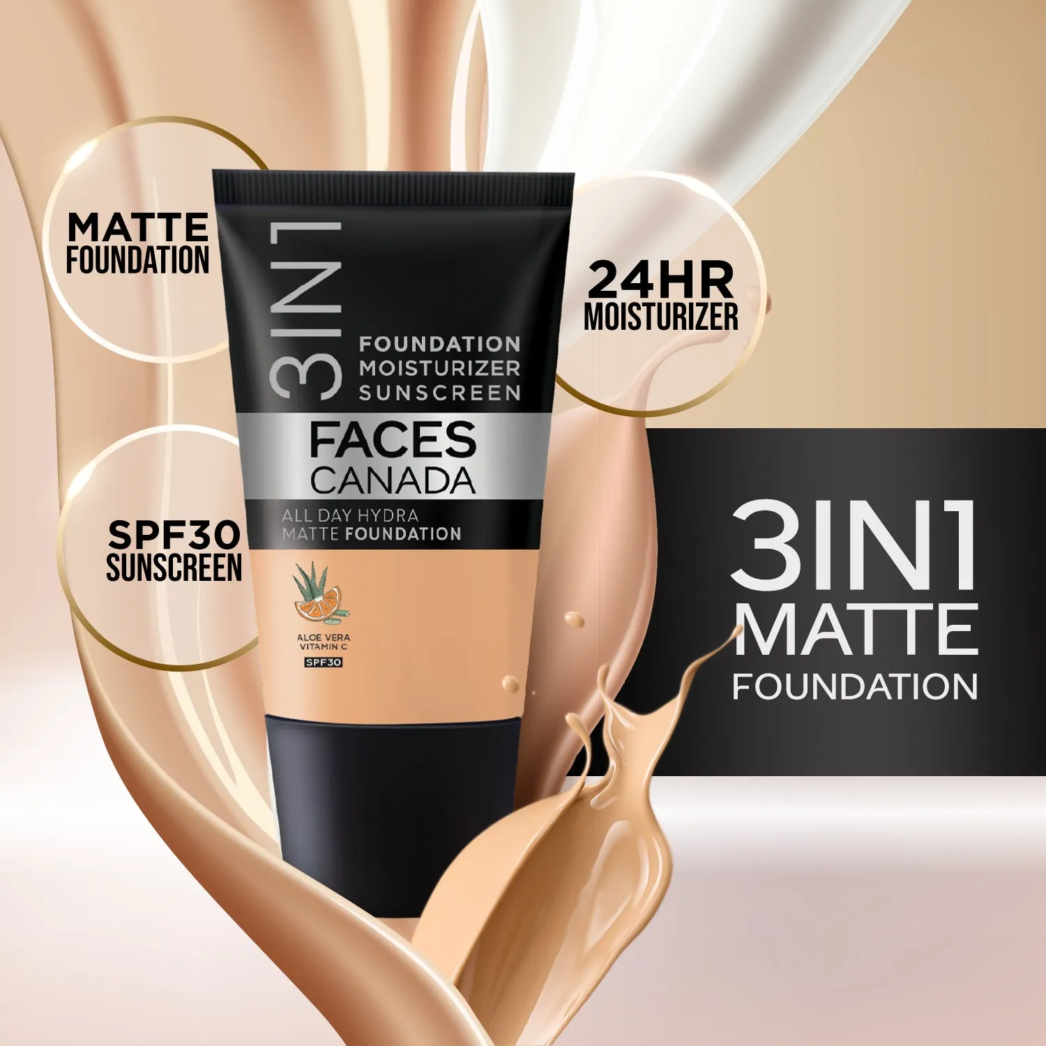 FC All Day Hydra Matte Foundation Warm Natural 021 18ml