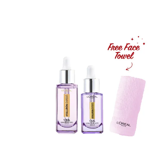 Hyaluron Expert Face Serum 30 ML   Mini Face Serum 15 ML   FREE Towel At 15% OFF