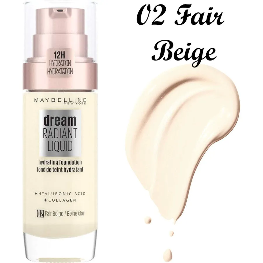 Maybelline Dream Radiant Liquid Foundation 02 Fair Beige