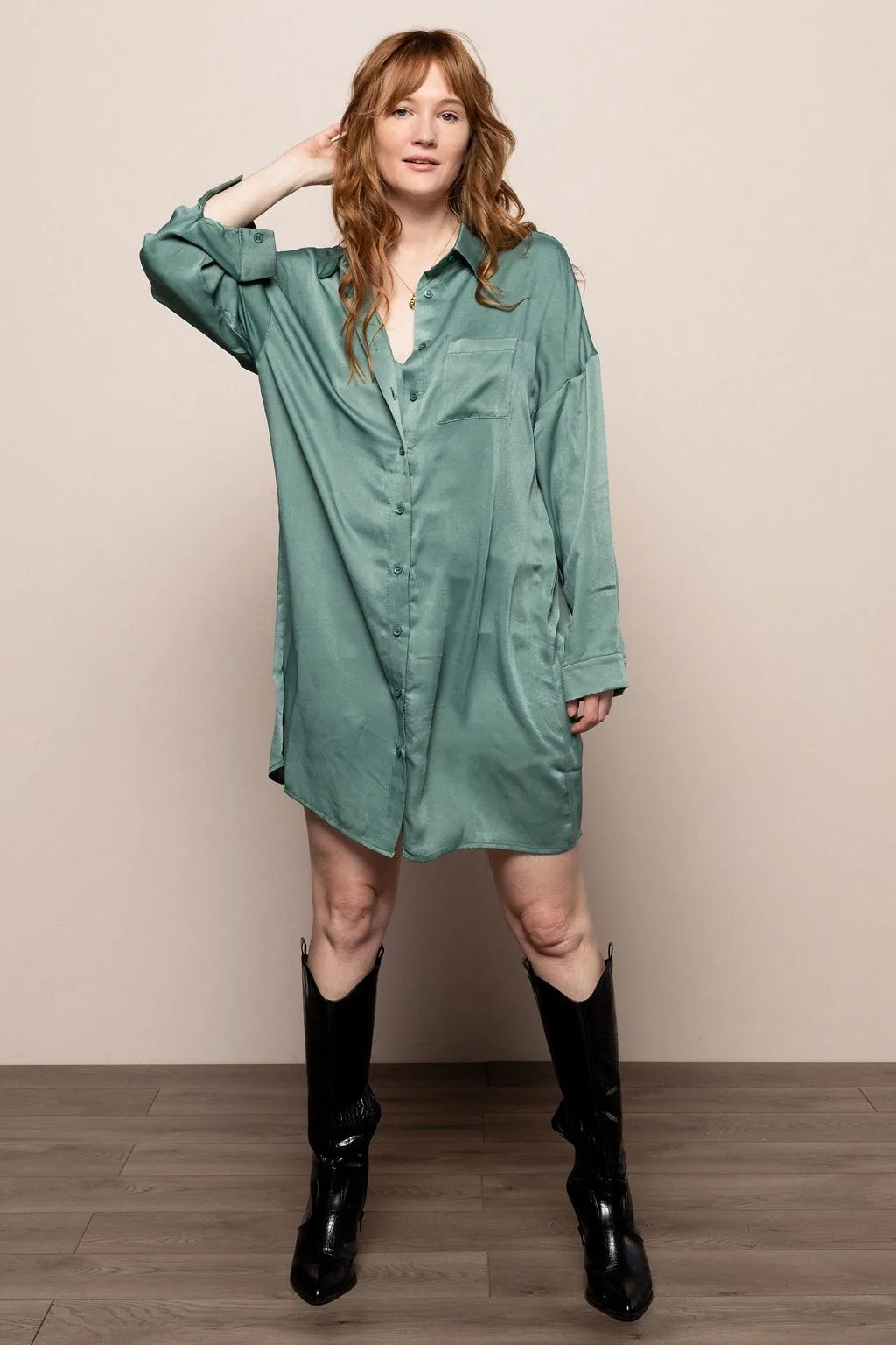 Not Your Boyfriend's Button Down in Sage