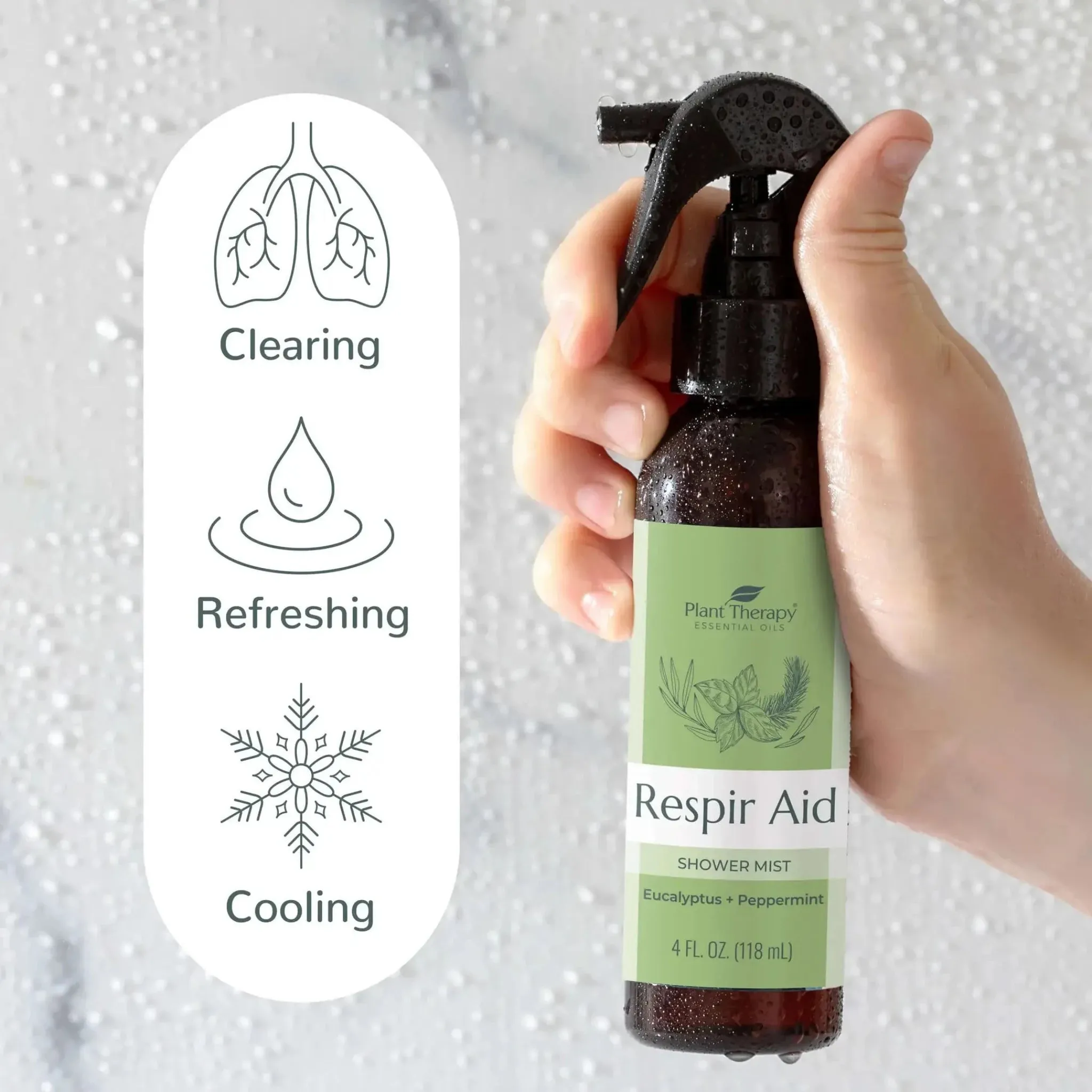RESPIR AID Shower Mist with Essential Oils