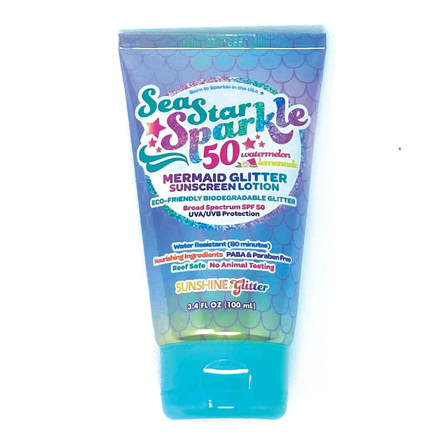 Sea Star Sparkle - Mermaid Glitter Sunscreen Lotion - Watermelon/Lemonade