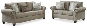 Shewsbury Sofa and Loveseat in Pewter