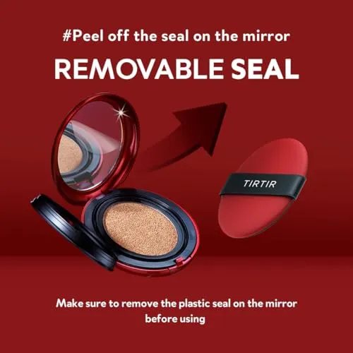 TIRTIR Mask Fit Red Cushion Foundation | Japan's No.1 Choice for Glass skin, Long-Lasting, Lightweight, Buildable Coverage, Semi-Matte (21N Ivory, 0.63 Fl Oz (Pack of 1))